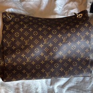 Replica Louis Vuitton Brown and Gold Monogram Handbag